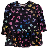 Glitter Hearts Ruffle Dress - Denny's