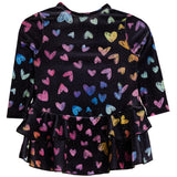 Glitter Hearts Ruffle Dress - Denny's