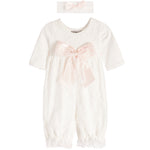 Pink Bow Romper with Headband - Denny's