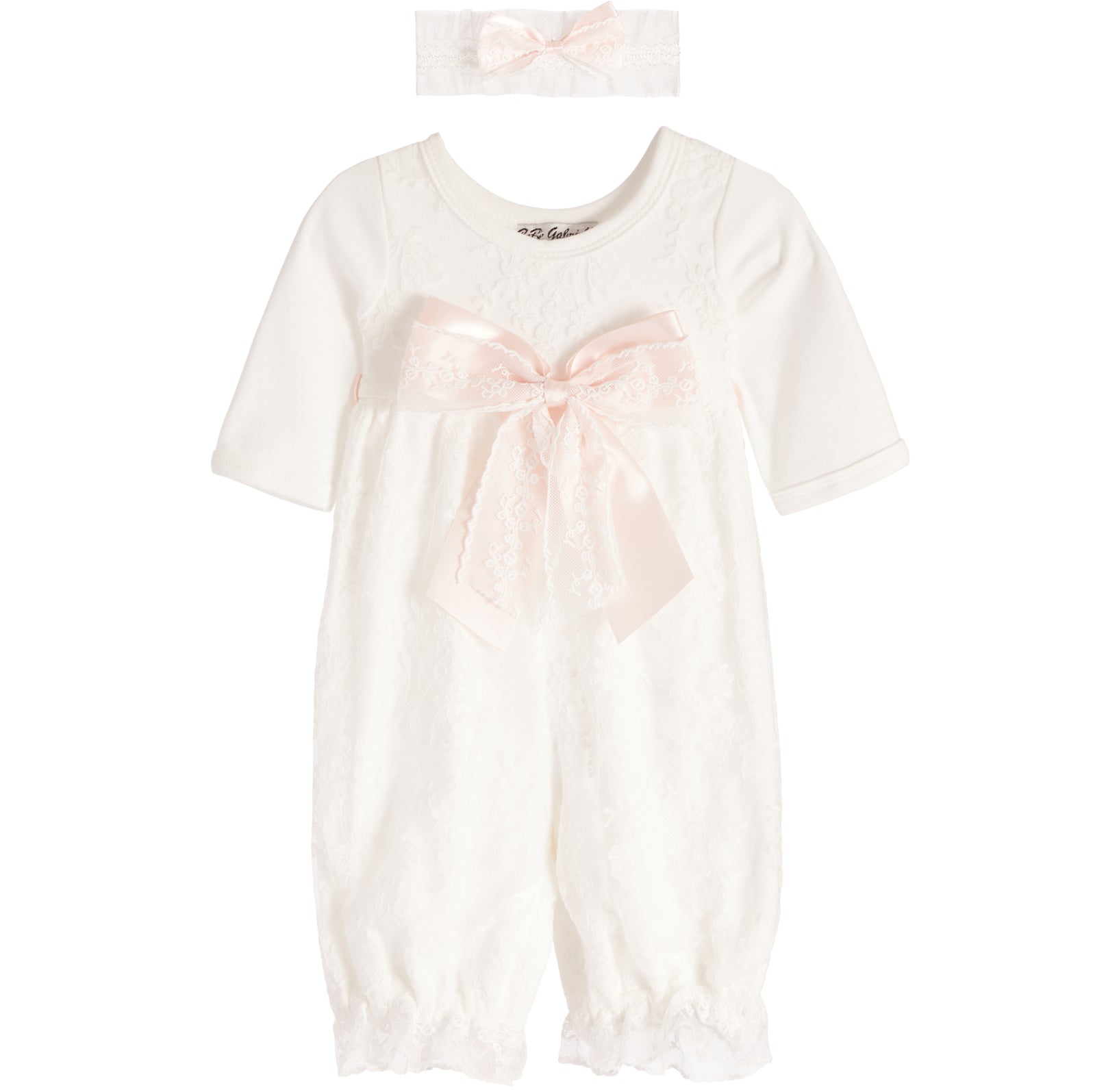 Pink Bow Romper with Headband - Denny's