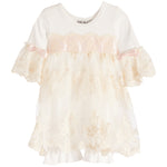 Antique Lace Romper Dress with Headband - Denny's