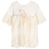 Antique Lace Romper Dress with Headband - Denny's