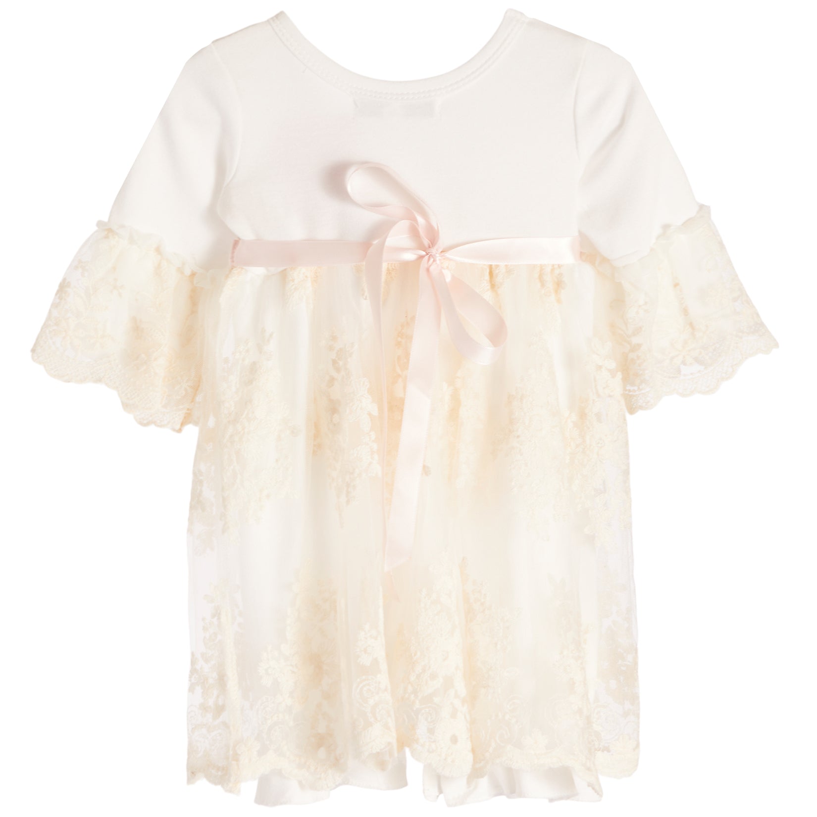 Antique Lace Romper Dress with Headband - Denny's