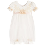 2pc Pink Satin Belt Romper Dress - Denny's