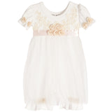 2pc Pink Satin Belt Romper Dress - Denny's