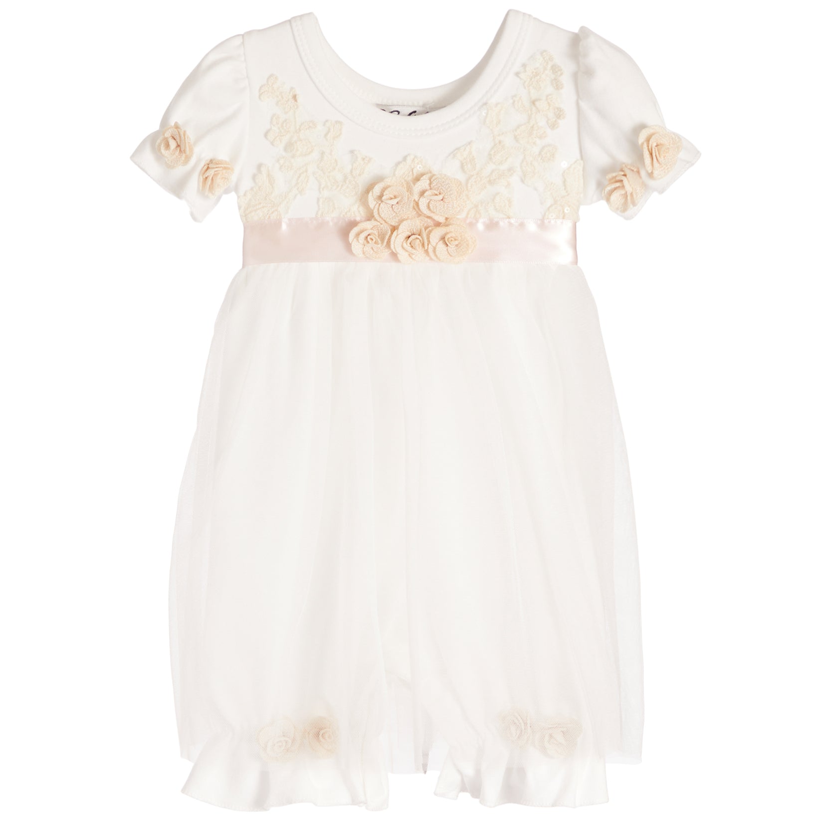 2pc Pink Satin Belt Romper Dress - Denny's