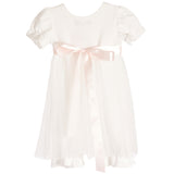 2pc Pink Satin Belt Romper Dress - Denny's