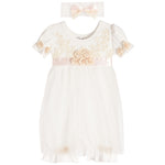 2pc Pink Satin Belt Romper Dress - Denny's