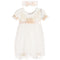 2pc Pink Satin Belt Romper Dress - Denny's