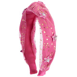 Star Print Tulle with Crystal Star Charms Headband - Denny's