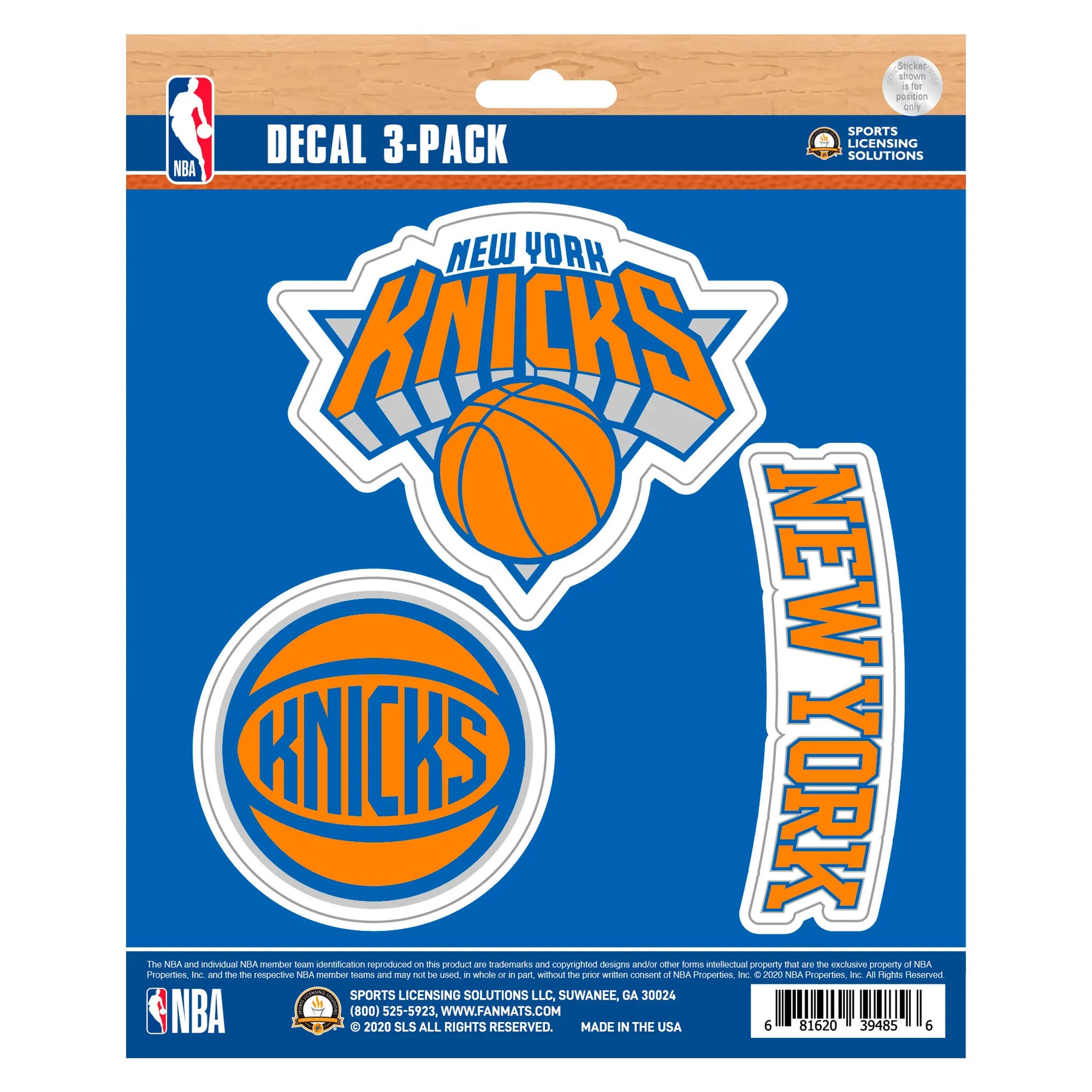 NY Knicks 3pk Team Decals - Denny's