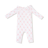Ribbon Bow Trellis Ruffle Coverall - Denny's
