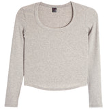 Long Sleeve Solid Scoop Neck Top