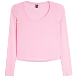 Long Sleeve Solid Scoop Neck Top
