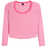 Long Sleeve Stripe Scoop Neck Top