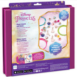 Disney Princess Royal Jewels and Gems craft kit in its retail packaging, showing the front cover with product contents, instructions, and branding.