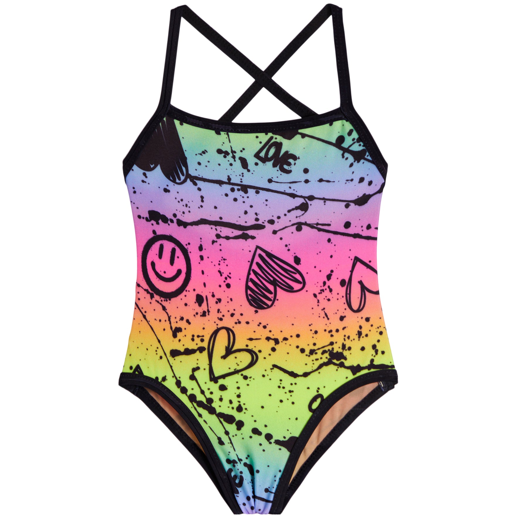 1pc Ombre Smiley Bathing Suit - Denny's
