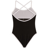 1pc White Trim Bathing Suit