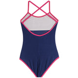 1pc Pink Trim Bathing Suit