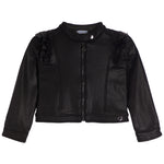 Ruffle Faux Leather Jacket - Denny's