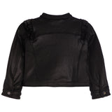 Ruffle Faux Leather Jacket - Denny's