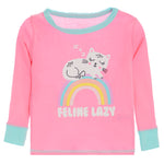 4pc Cotton Feline Lazy PJ - Denny's