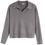 Split V Collared Sweater