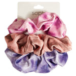 3pk Velvet Tie Dye Scrunchies - Denny's