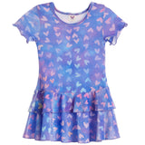 All Over Hearts Short Sleeve Glitter Dress