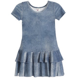 Short Sleeve All Over Glitter Dress