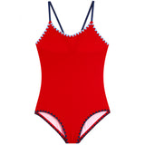 1pc Embrodiery Trim With Contrast Trim