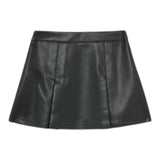 Faux Leather Skirt With Pockets