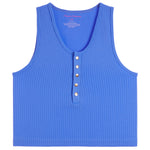 Waffle Snap Henley Crop Tank - Denny's