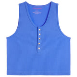 Waffle Snap Henley Crop Tank - Denny's