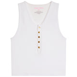 Waffle Snap Henley Crop Tank - Denny's