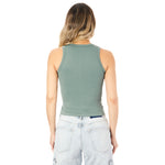 Ribbed Seamless Henley Tank - Denny's