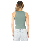 Ribbed Seamless Henley Tank - Denny's