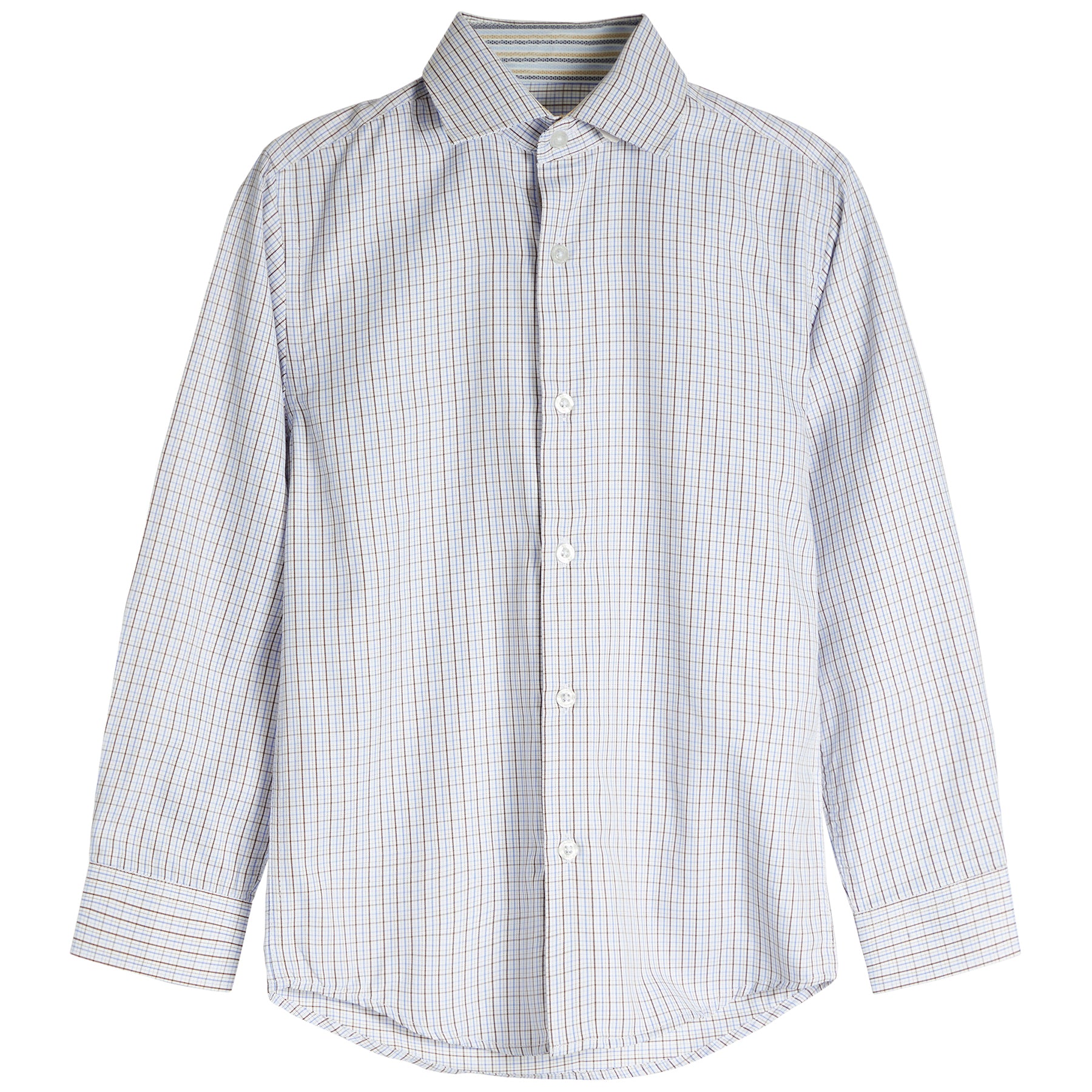 Blue & Bronze Check Dress Shirt - Denny's