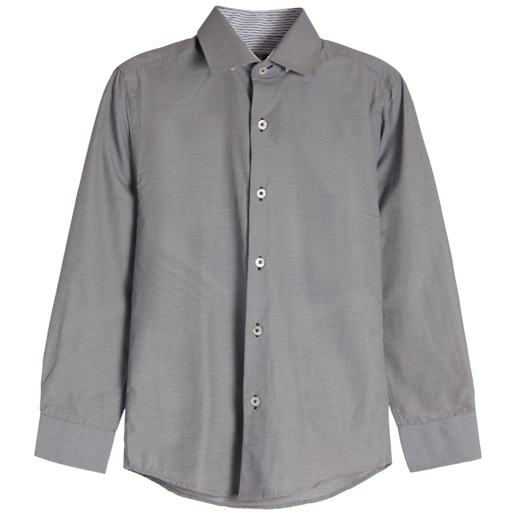 Navy & Grey Micro Stitch Dress Shirt - Denny's
