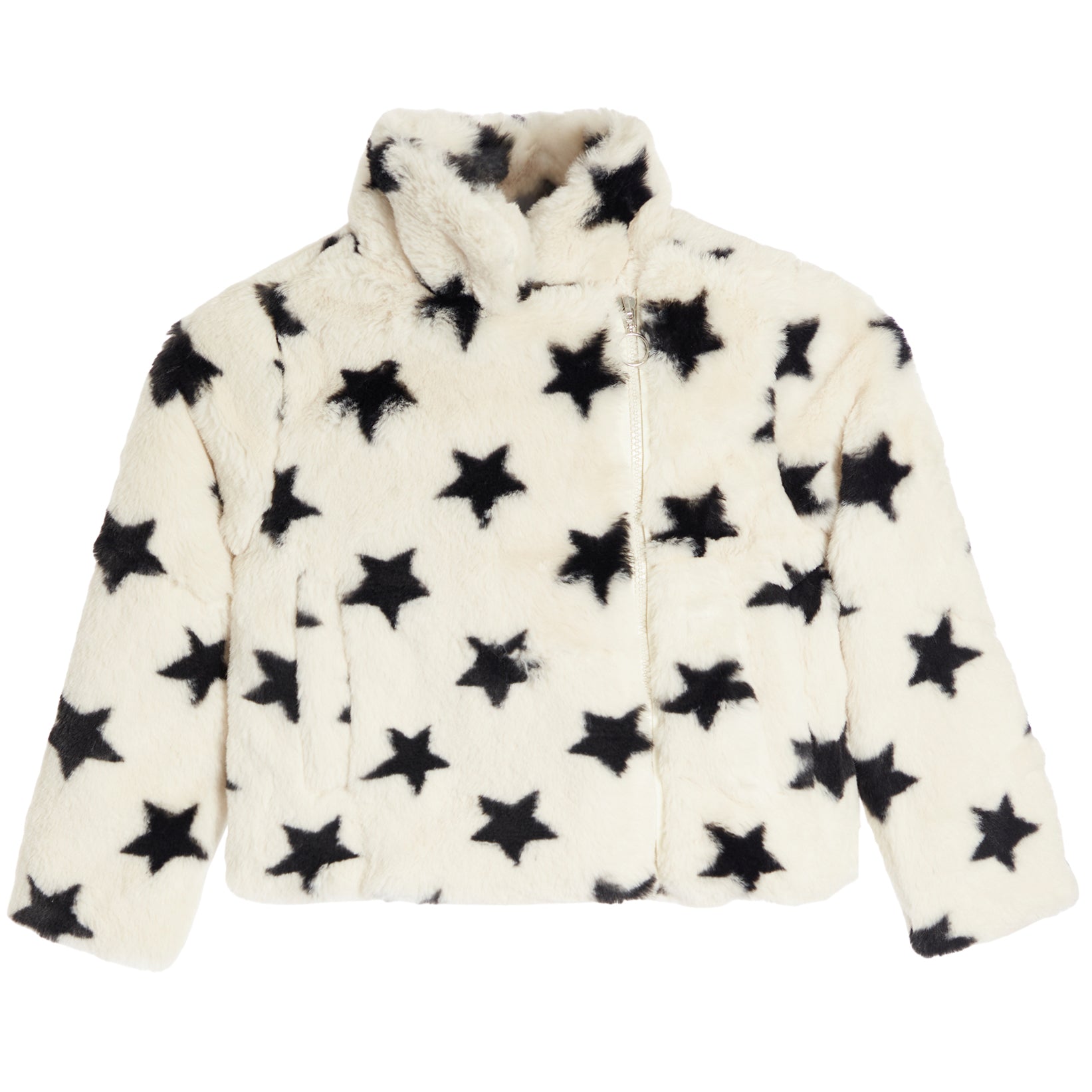 Star Print Moto Fur Jacket - Denny's