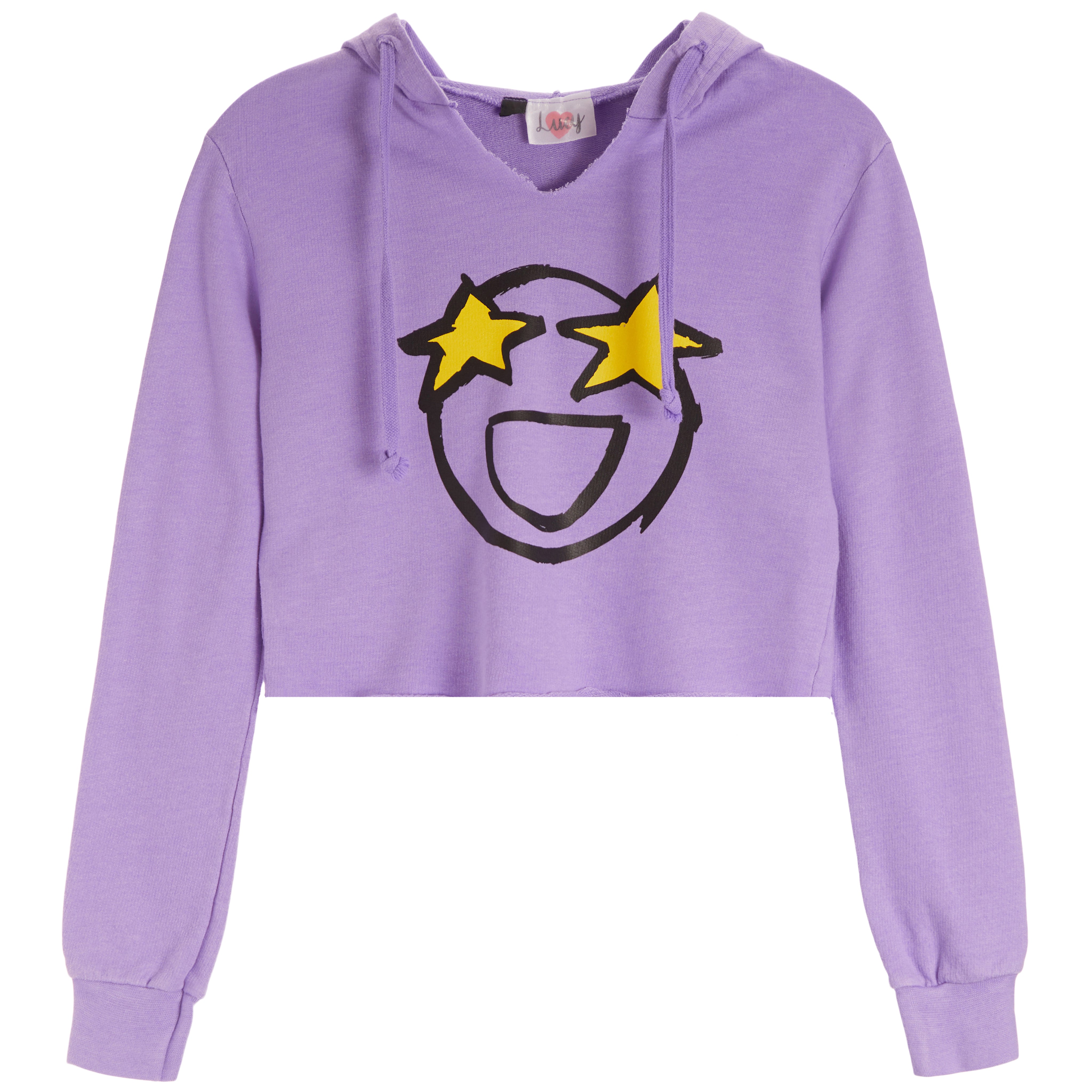 Star Eye Smiley Cropped Hoodie - Denny's
