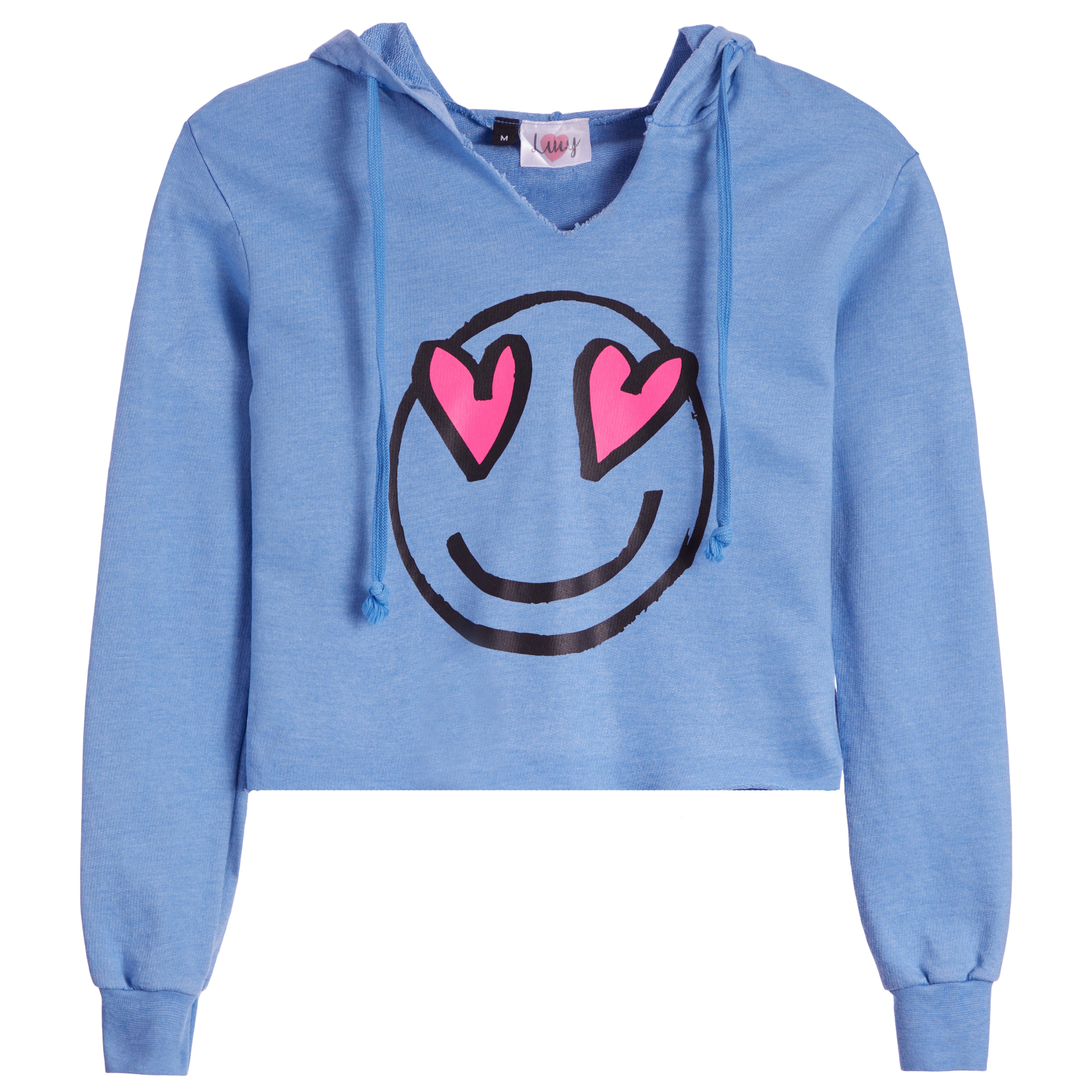 Heart Eye Smiley Cropped Hoodie - Denny's
