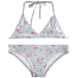 2pc Sparkle Rose Triangle Bikini