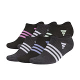 Womens Superlite 6pk No Show Black Socks