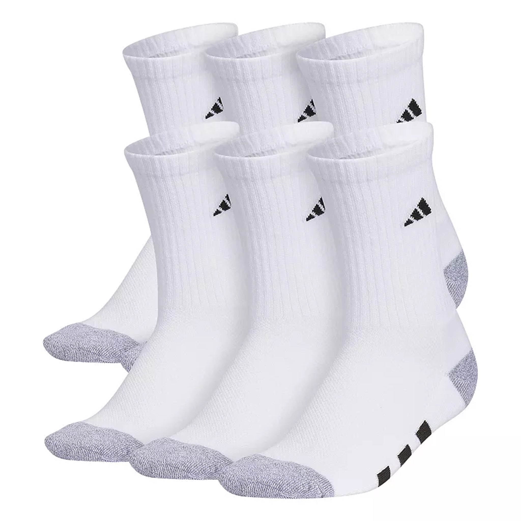 Youth 6pk Crew White Socks 5-7Y