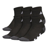 Youth 6pk Quarter Black Sock 5-7Y - Denny's