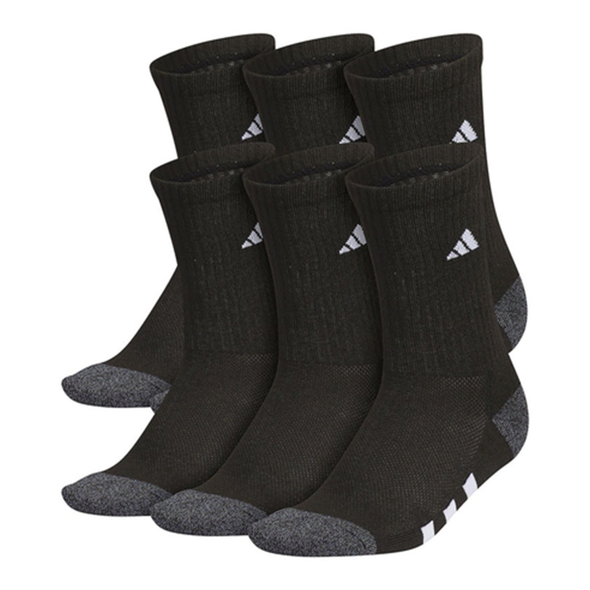 Youth 6pk Crew Black Socks