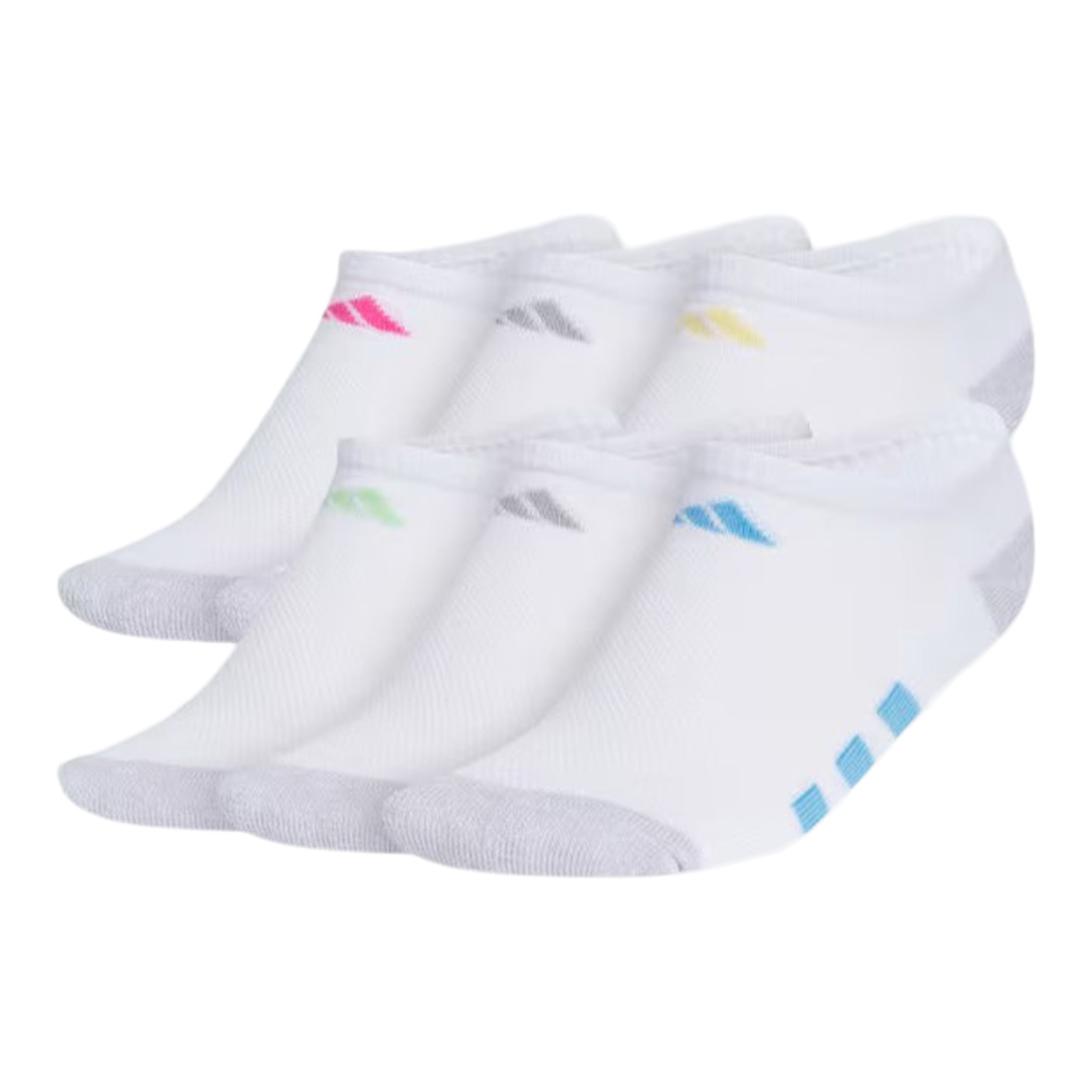 Girls 6pk No Show White Sock 5-7Y - Denny's