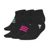 Womens Superlite 6pk No Show Black Socks