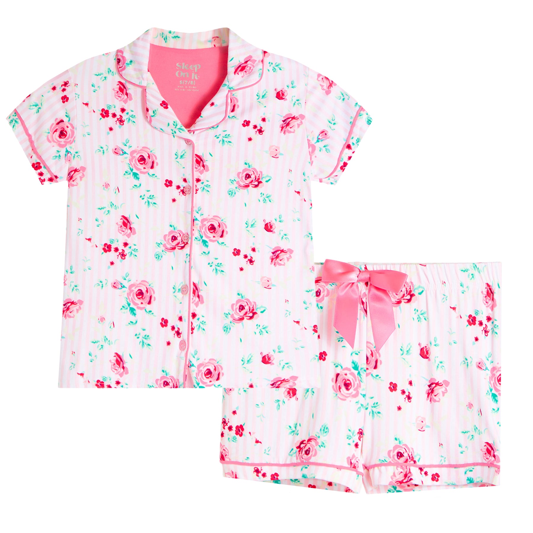 2pc Floral Stripe Short Set - Denny's